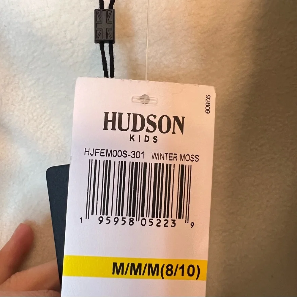 Hudson Kids Unisex Fur Hood Winter Moss Long Puffer Jacket Size Medium NWT